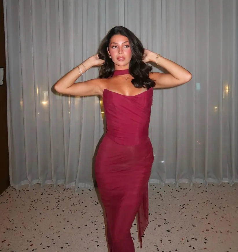 Aniyah | Abito Maxi Bodycon Senza Spalline