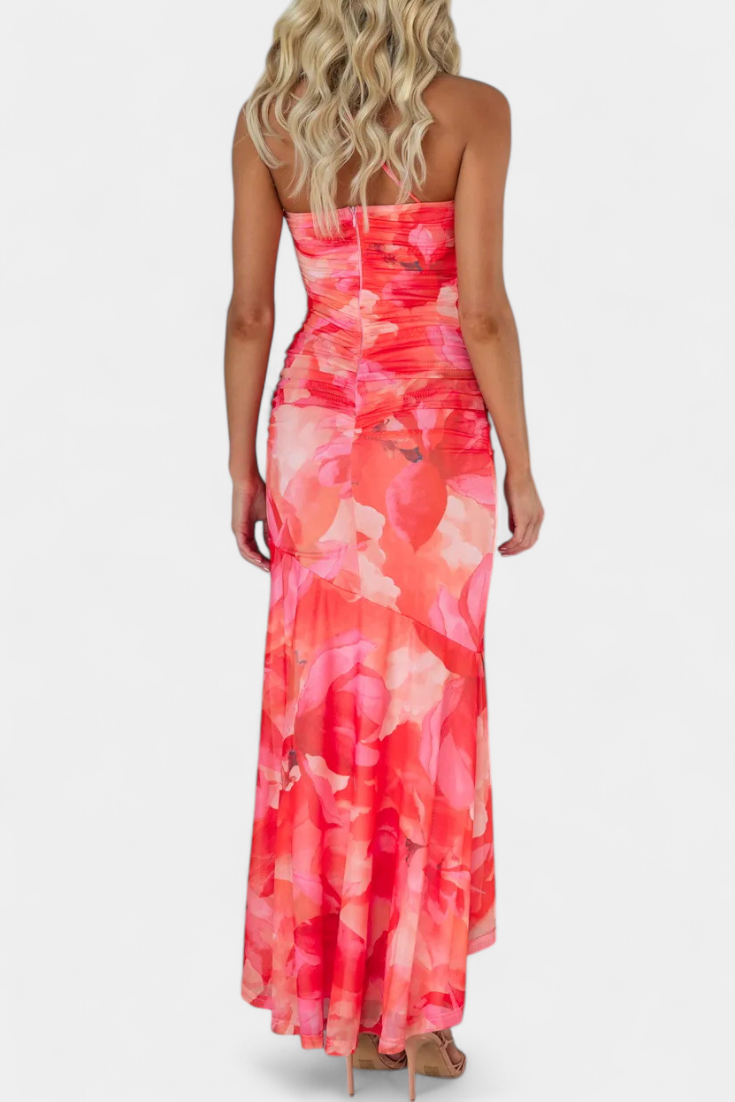 Abigail Vestito Floreale a Una Sola Manica