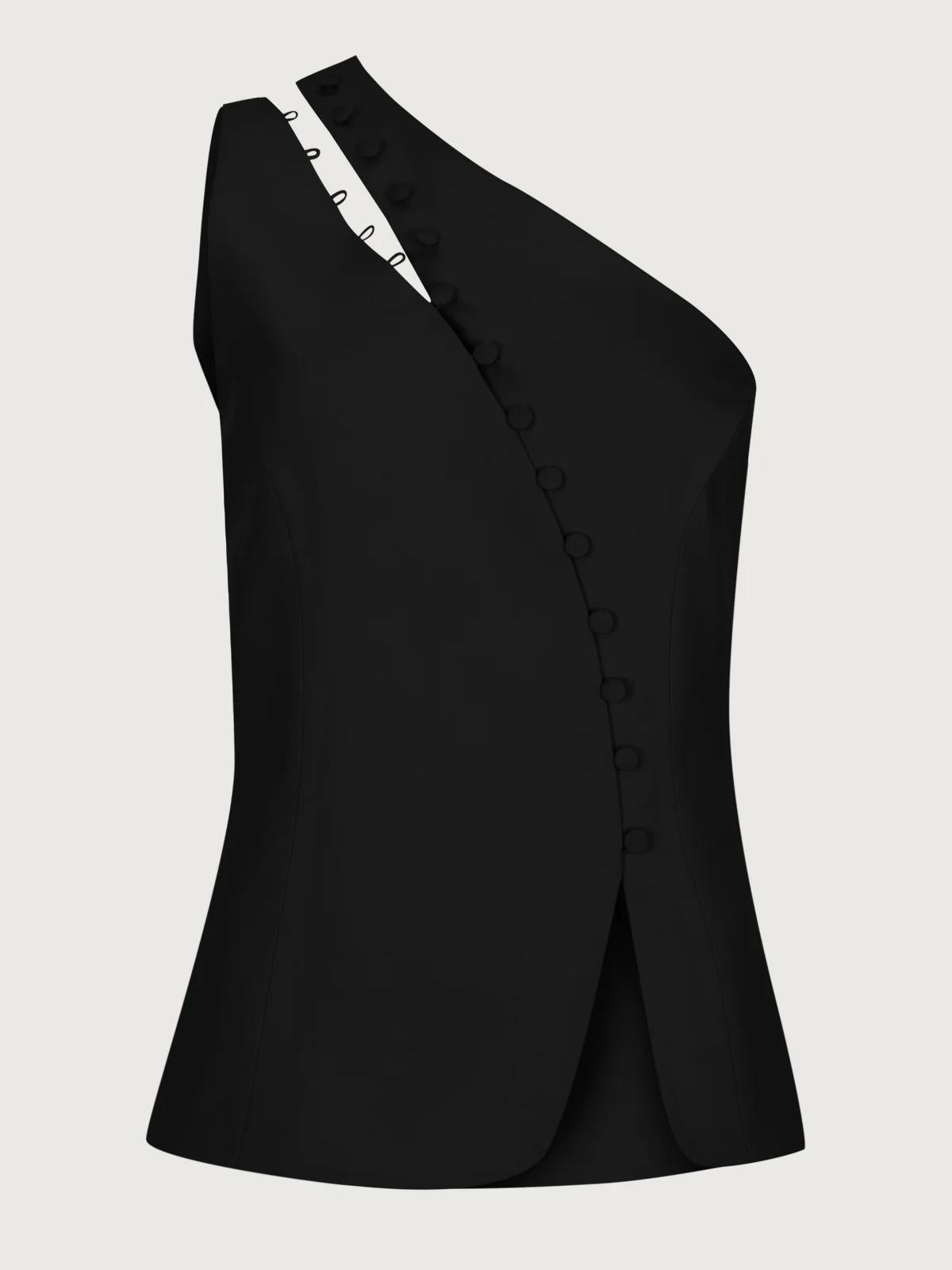 Ascent – Top Asimmetrico con Bottoni