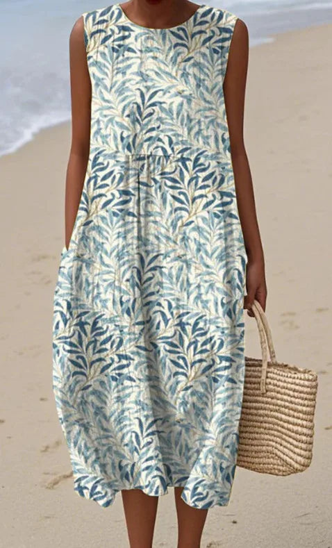 Adelina | Abito Lungo Estivo Patchwork Floreale