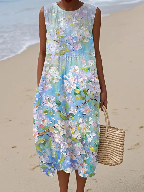 Adelina | Abito Lungo Estivo Patchwork Floreale