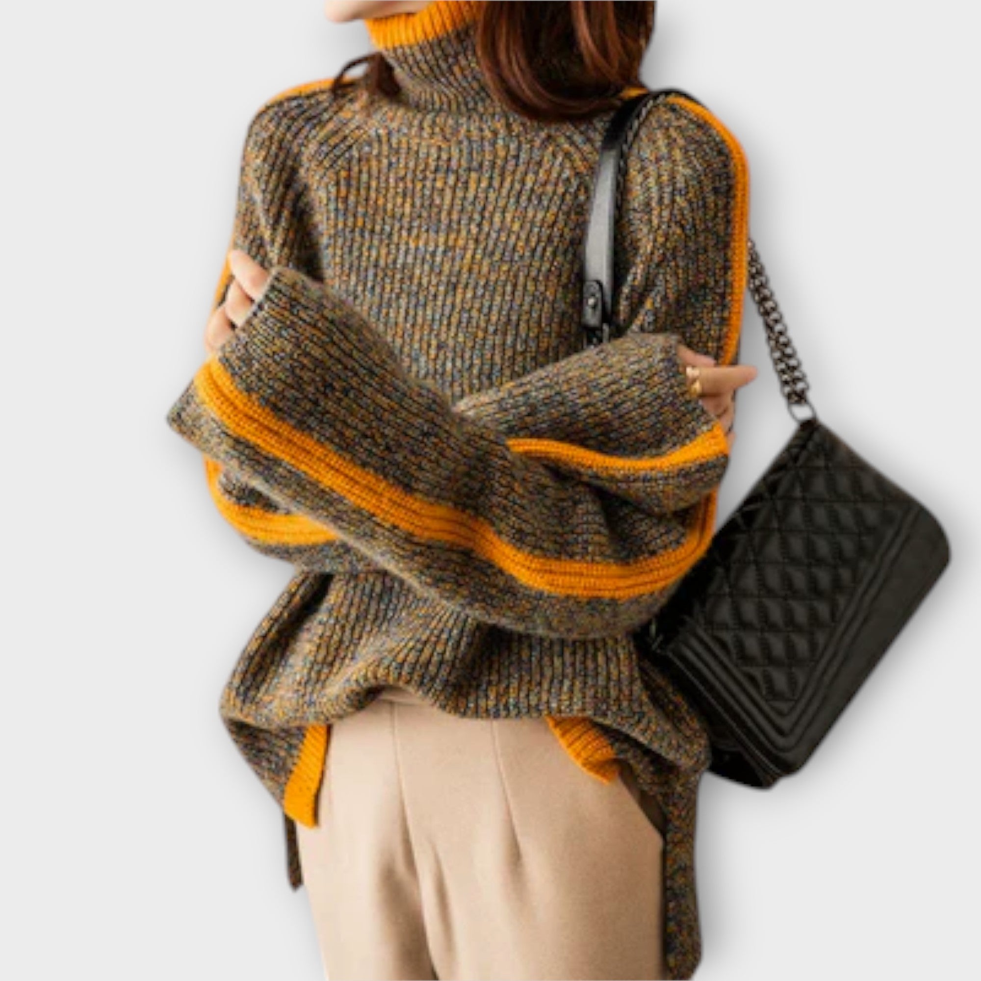 Breseis - Maglione Vintage a Collo Alto