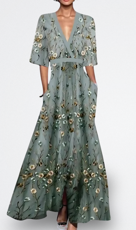 Alma | Abito Lungo Elegante con Fiori