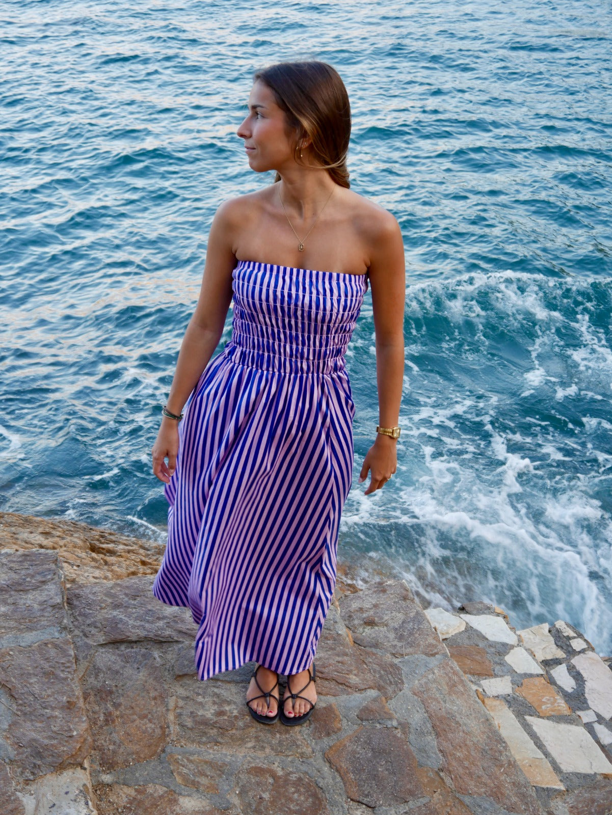 Abito a righe Blu e Rosa