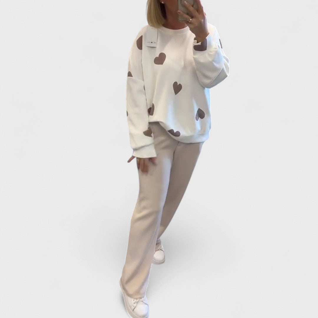 Mila - Maglione in misto cotone con cuori