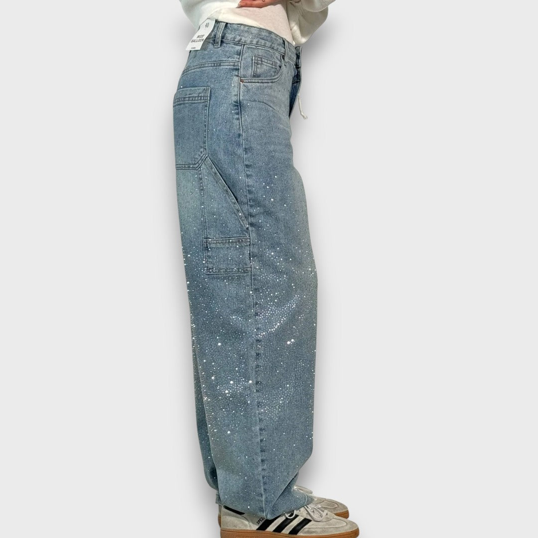 Nolene – Jeans con finitura scintillante e carattere urbano