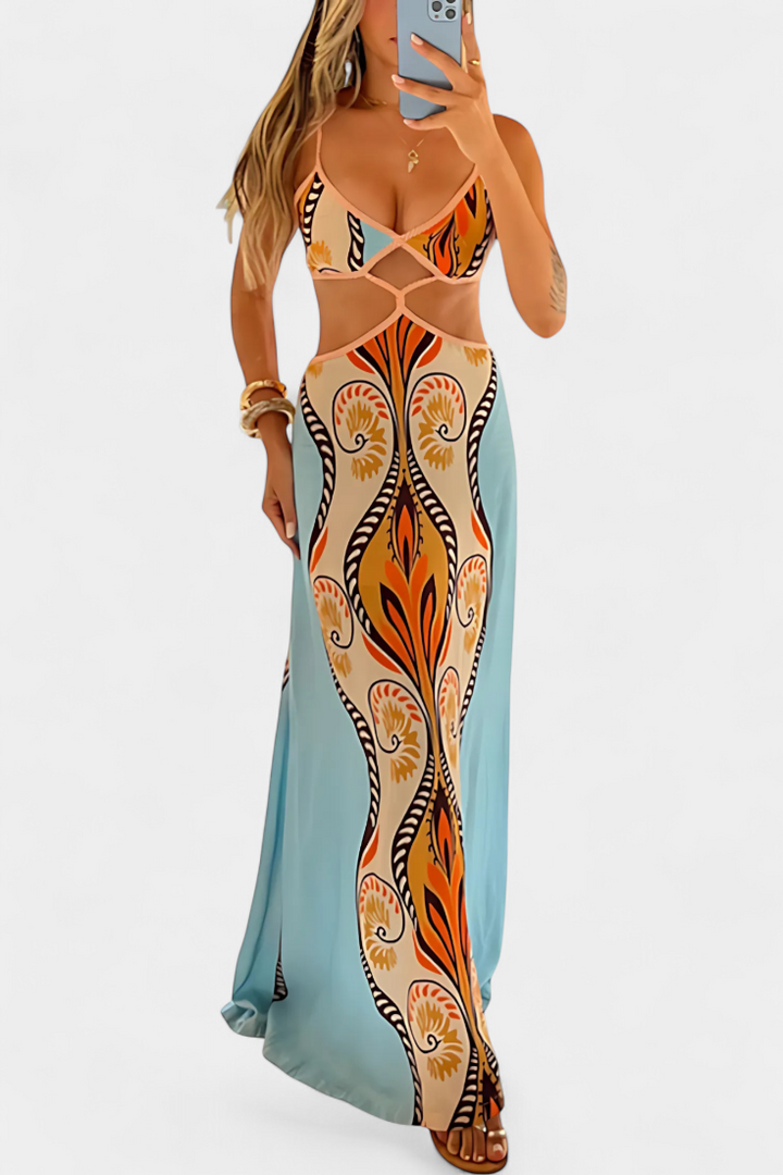 Sytella | Abito Astratto con Dettagli Cut-Out