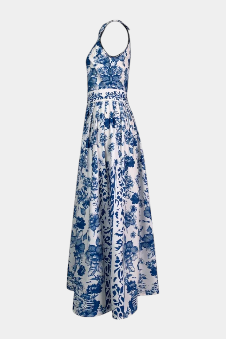 Shante Vestito A-Line Stampato Floreale con Collo a Revers