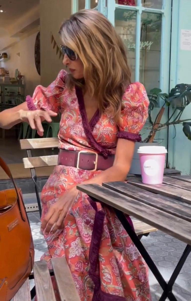 Eliett - Abito lungo con maniche a sbuffo