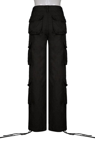 Sofia™ | Pantaloni cargo in denim a vita alta