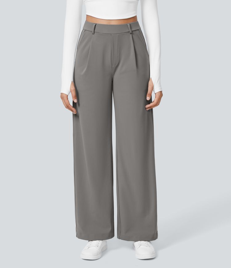 Sofia™ | Pantaloni eleganti a vita alta con tasche con zip