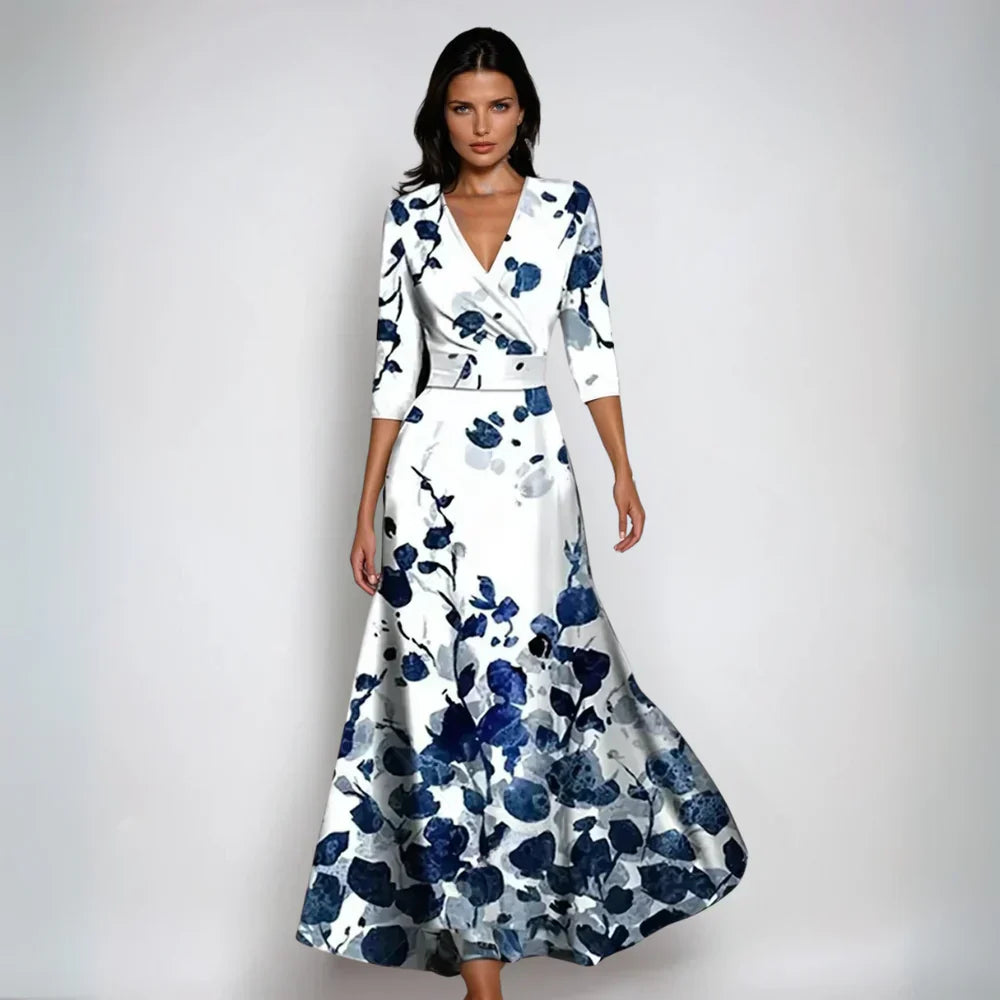 Emily™ | Elegante abito a portafoglio floreale