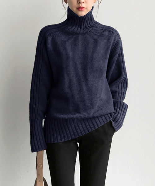 Sofia™ | Maglione a Collo Alto a Righe Ember