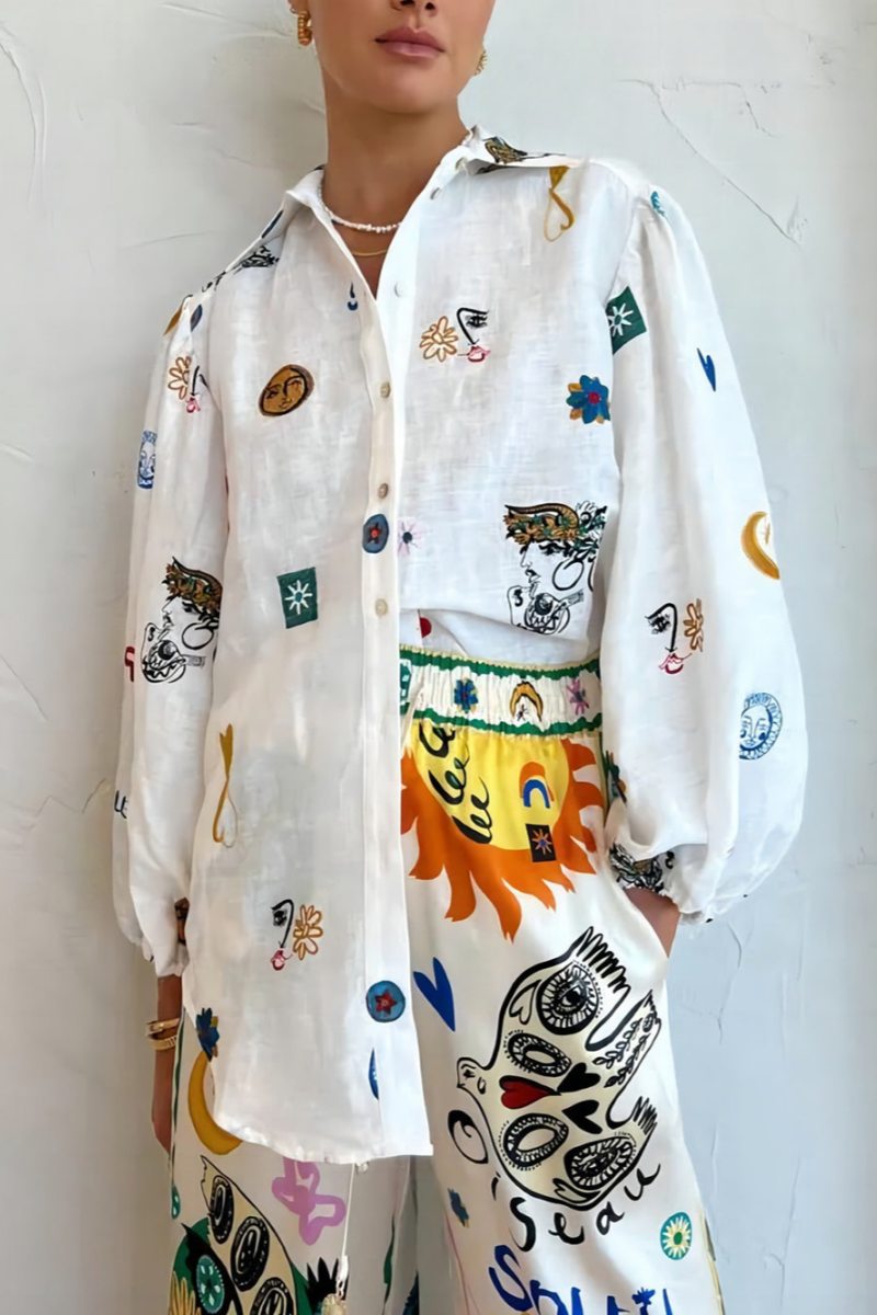 Sofia™ | Maglietta personalizzata in graffiti con maniche a palloncino