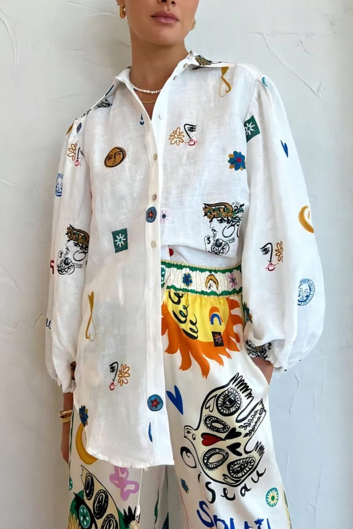 Sofia™ | Maglietta personalizzata in graffiti con maniche a palloncino