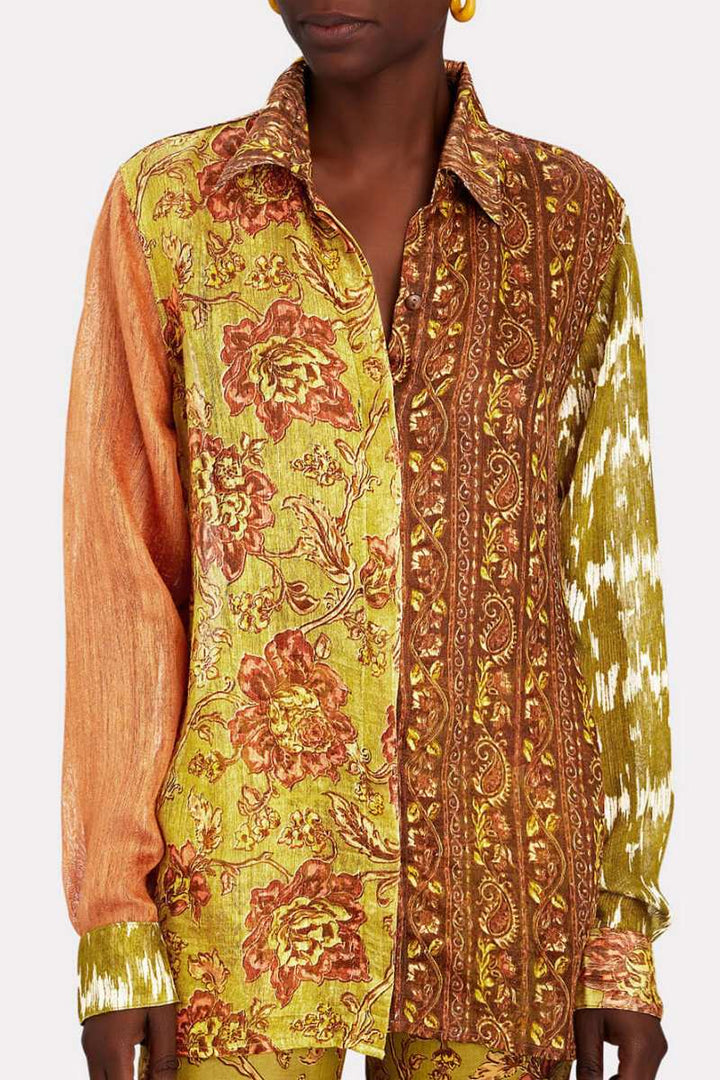 Sofia™ | Top Unico in Poliestere Riciclato con Bottoni e Stampa Etnica