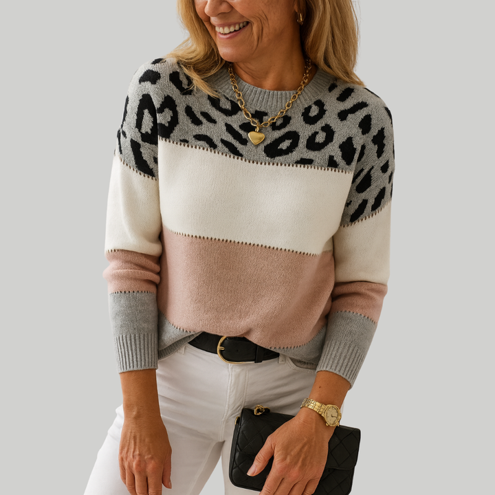Carlotta | Maglione casual con motivo leopardato