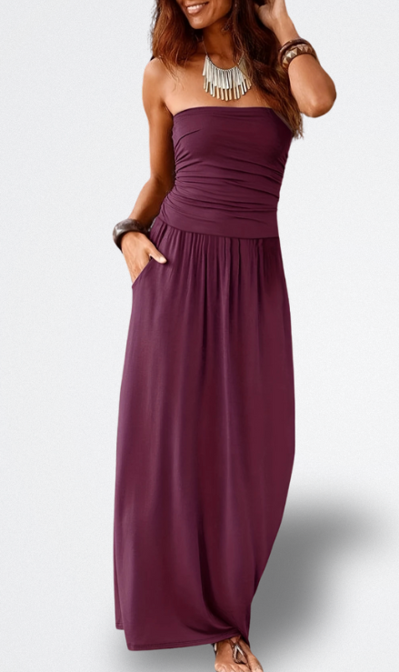 Mara Vestito Midi Senza Spalline