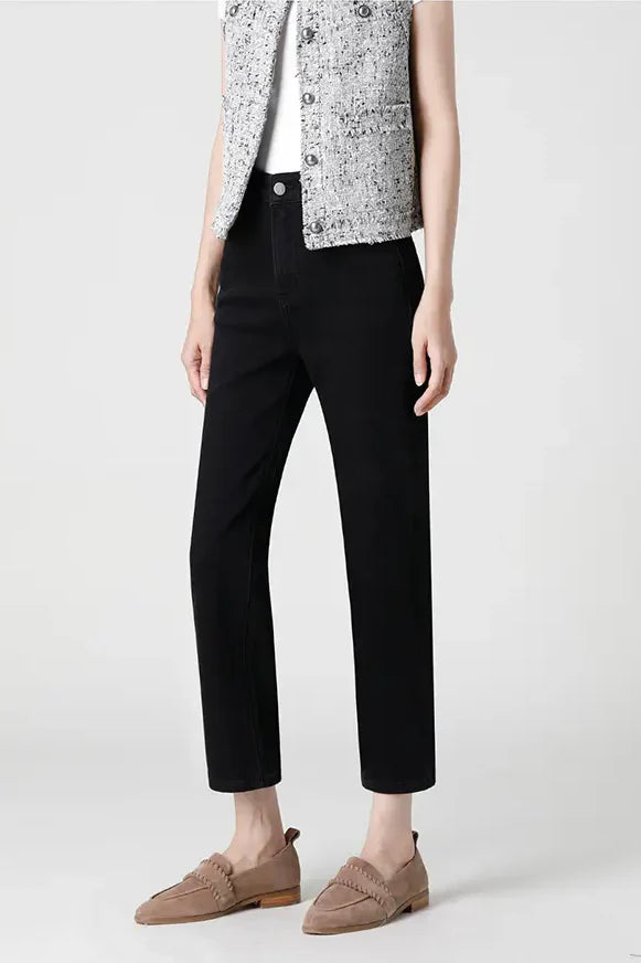 Sofia™ | Pantaloni cargo in denim a vita alta