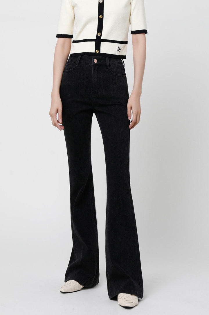 Sofia™ | Slim Flare Neri Jeans