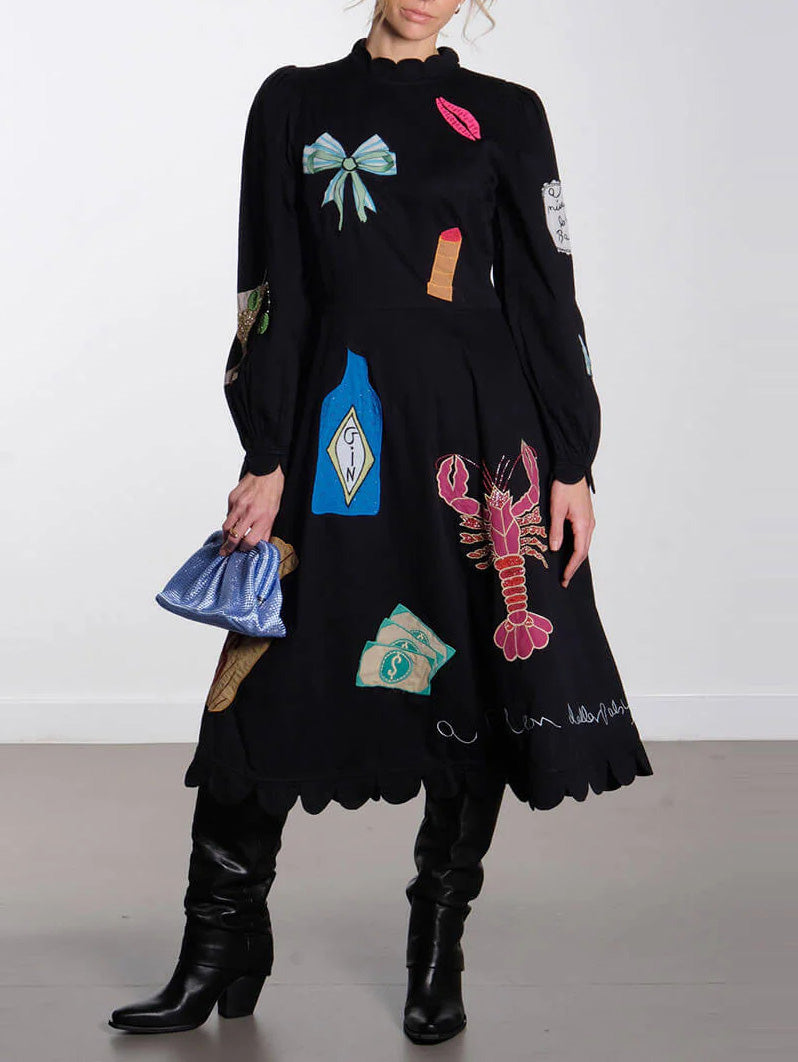 Sofia™ | Midi Scallop Crustacea Dress