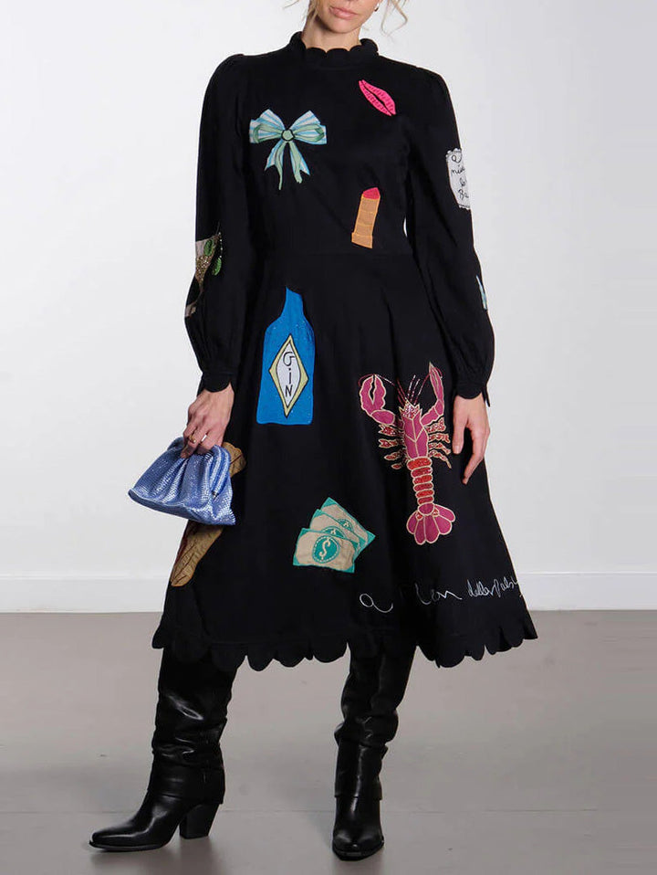 Sofia™ | Midi Scallop Crustacea Dress