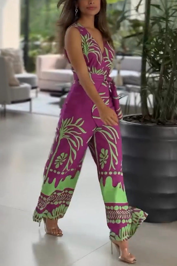 Viola™ | Tuta Estiva Floreale Senza Maniche