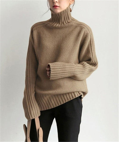 Sofia™ | Maglione a Collo Alto a Righe Ember