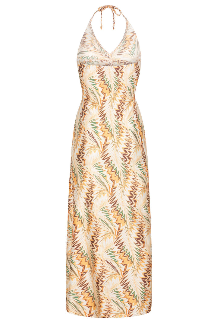 Halter jurk Keri - Geel