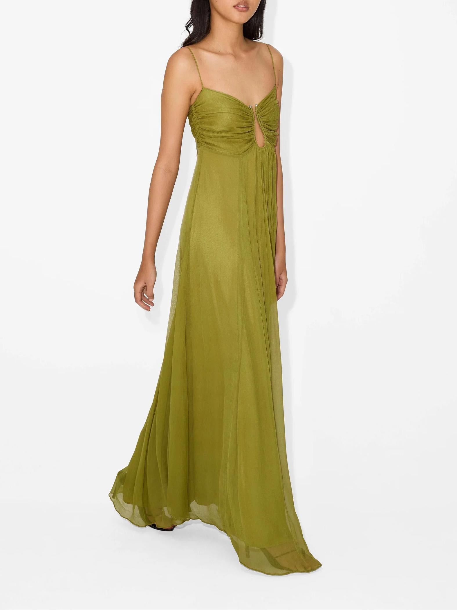 Abito Maxi Flou Olive Morea