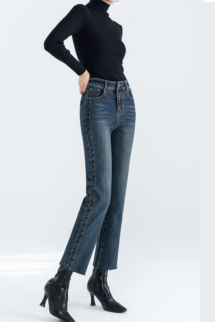 Sofia™ | Jeans Corti in Fleece con Vita Alta
