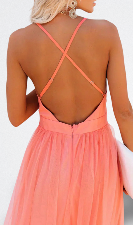 Lidia Vestito Lungo Elegante con Schiena Scoperta