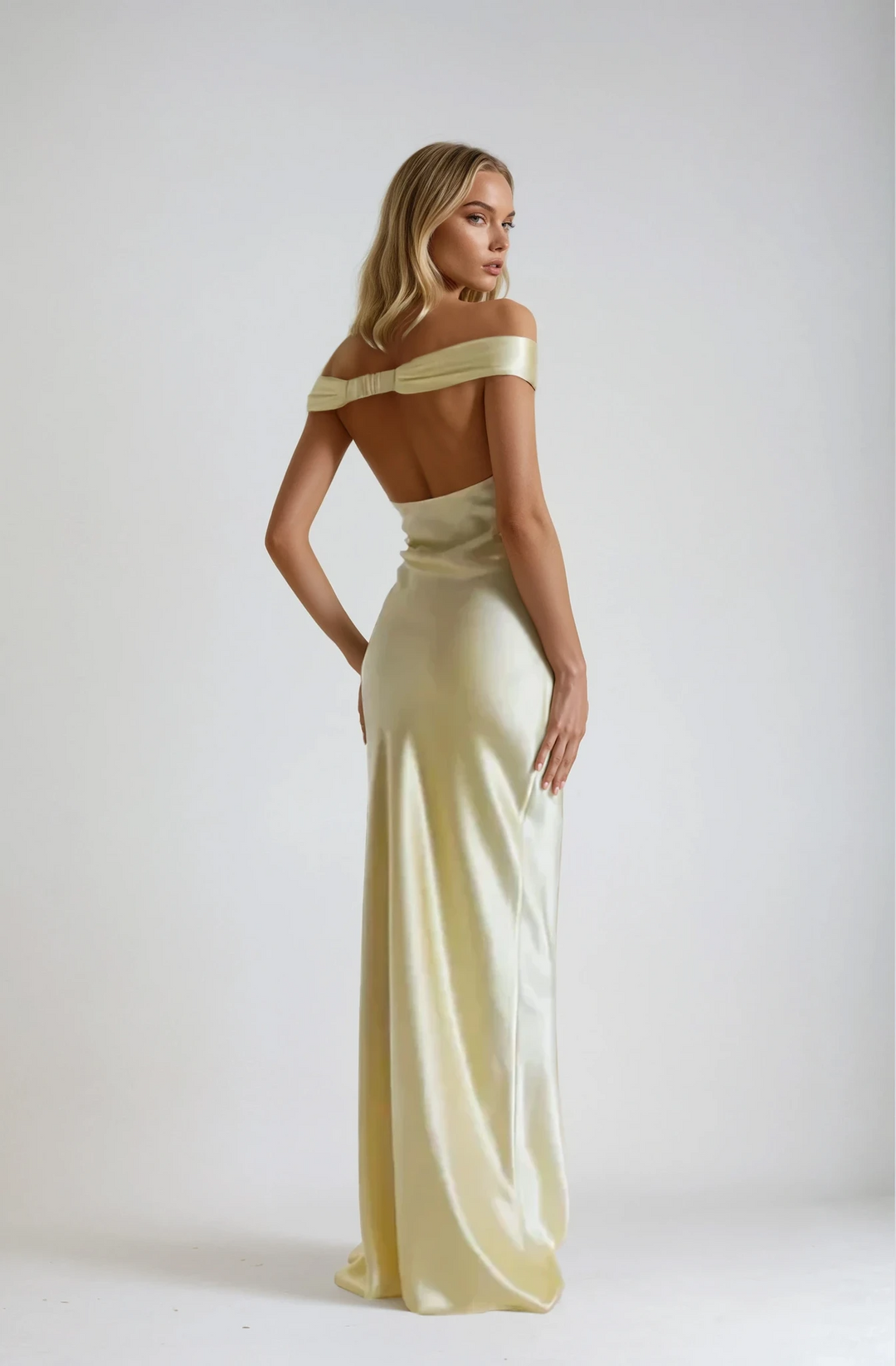Emory | Abito Maxi in Satin Senza Schiena