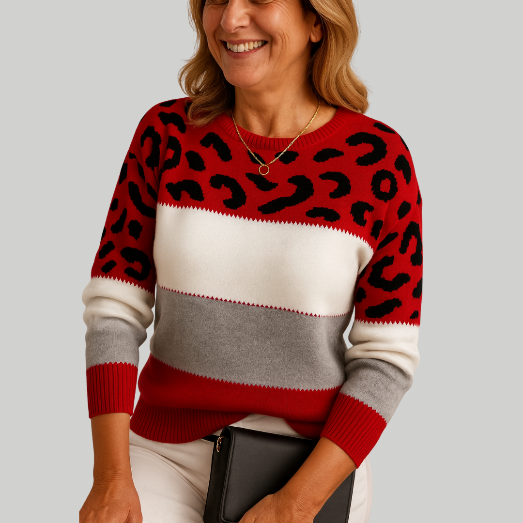 Carlotta | Maglione casual con motivo leopardato