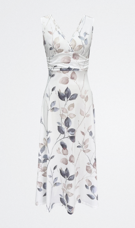 Vestito Lungo Elegante Sorelle con Fiori