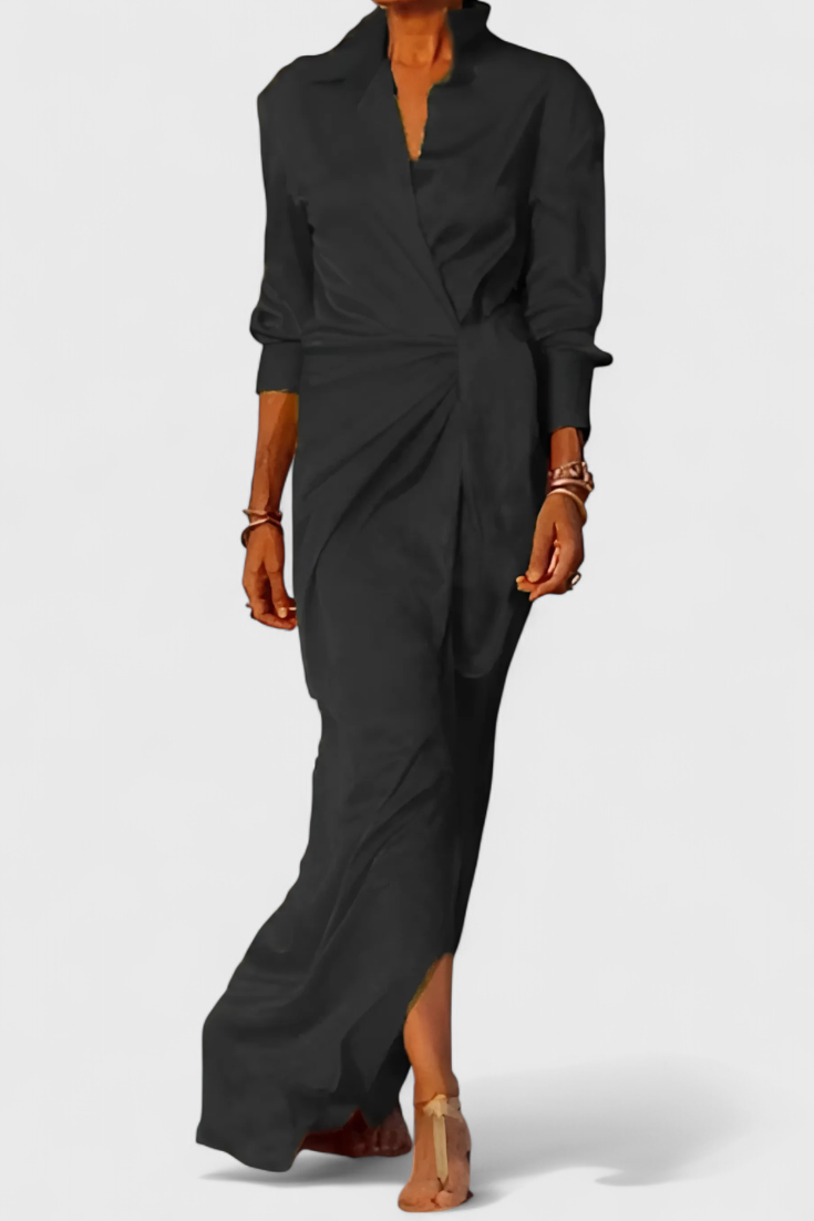 Vestito lungo da festa Marbella con fiocco