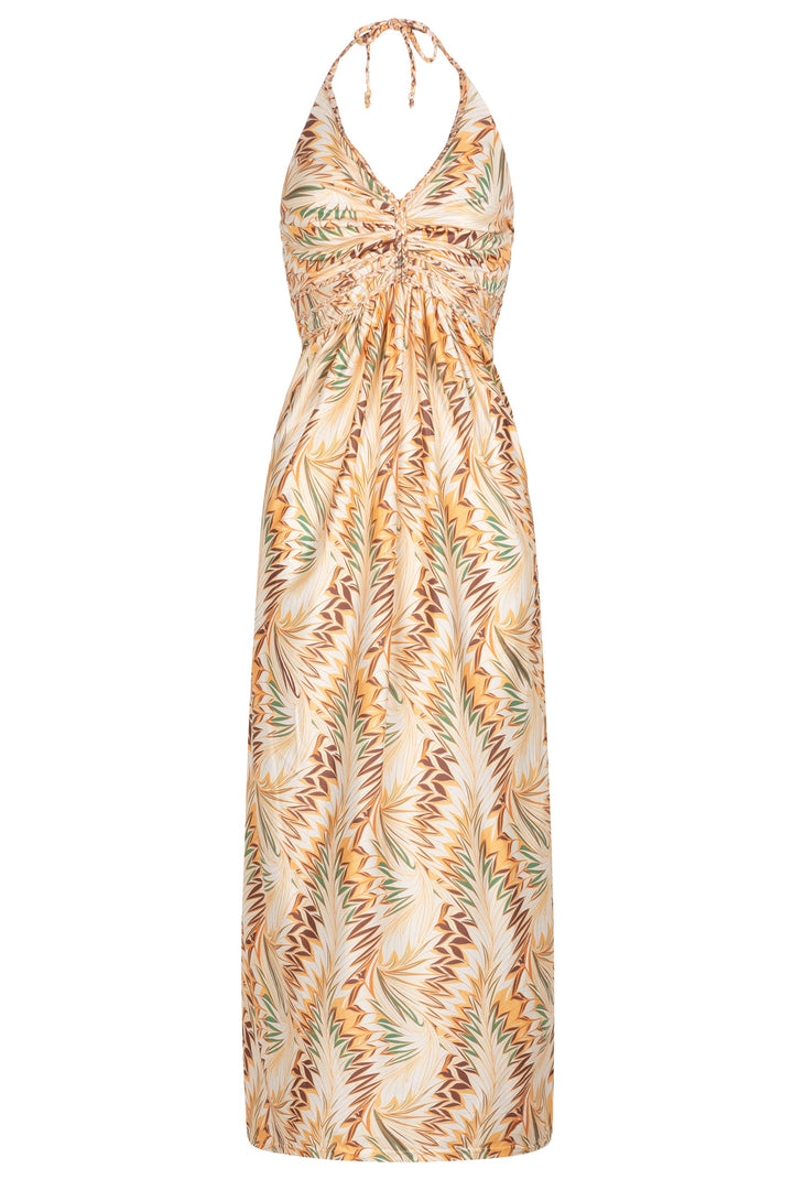 Halter jurk Keri - Geel