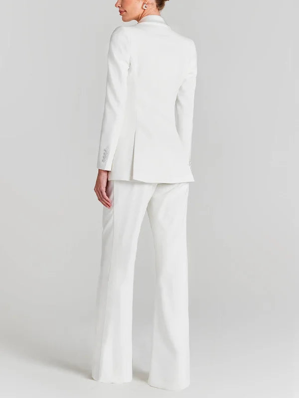 Sofia | Blazer Bianco a Un Bottone con Collo Pieghettato