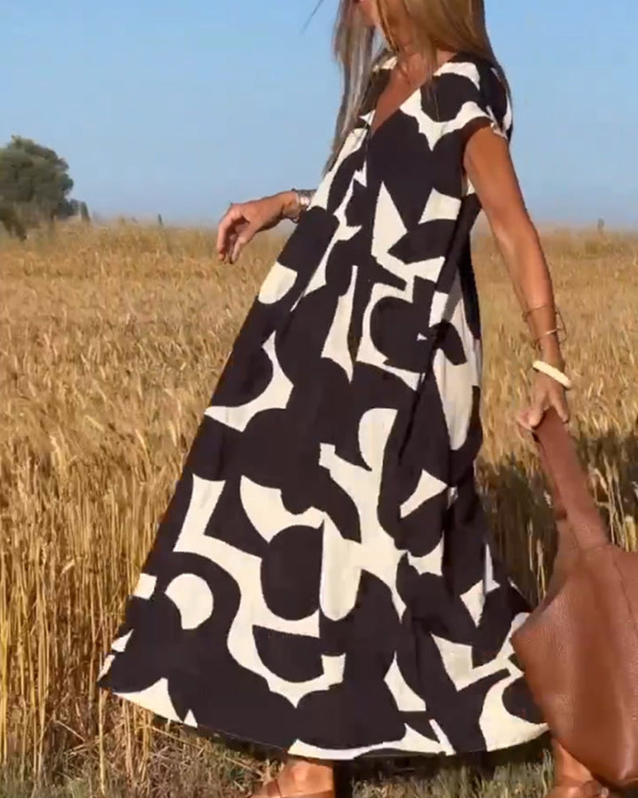 SITA - Abito con stampa e scollo a V