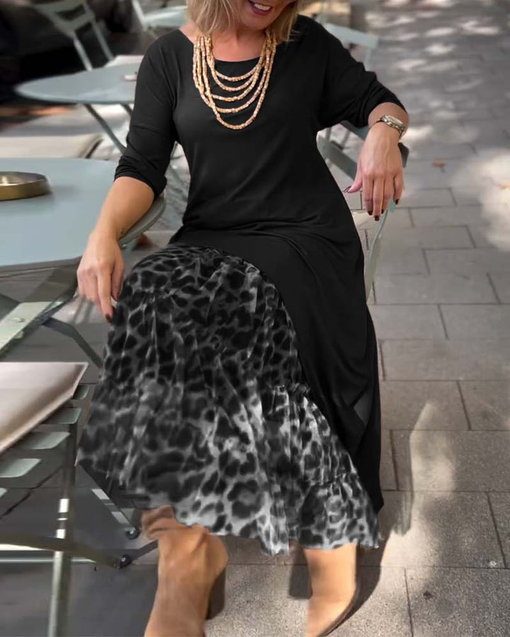 RAFFAELLA | Abito Asimmetrico a Maniche Lunghe con Gonna Effetto Tulle per un Look Chic e Unico