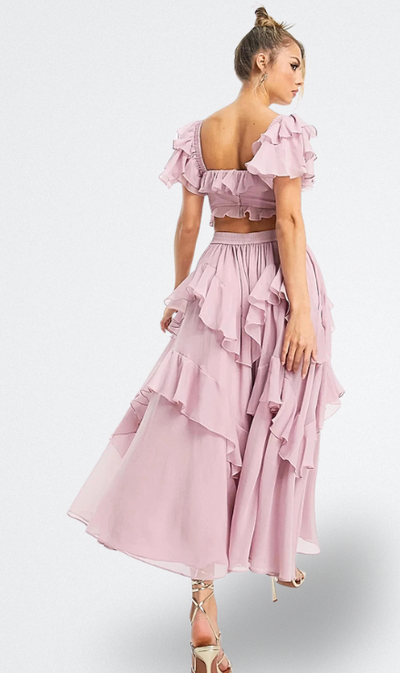 Lilou Vestito in Georgette con Volant