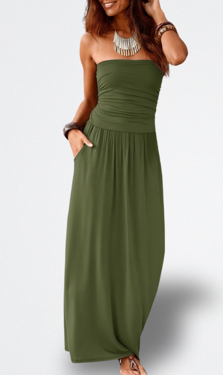 Mara Vestito Midi Senza Spalline