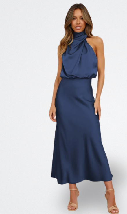 Niva | Abito Lungo in Satin