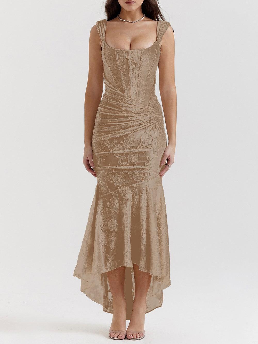 Giulia | Abito maxi floreale blu campanula