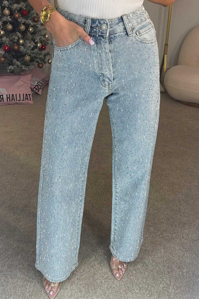 Sofia™ | Pantaloni cargo in denim a vita alta