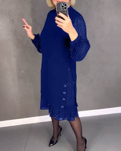 ELIANA | Abito Elegante con Maniche Trasparenti e Taglio Lusinghiero per Occasioni Autunnali