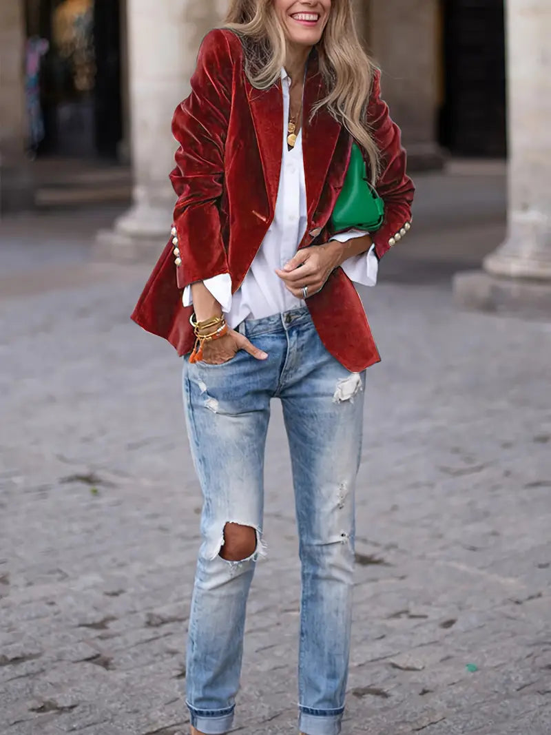 Sofia™ | Caterina Blazer in Velluto Elegante