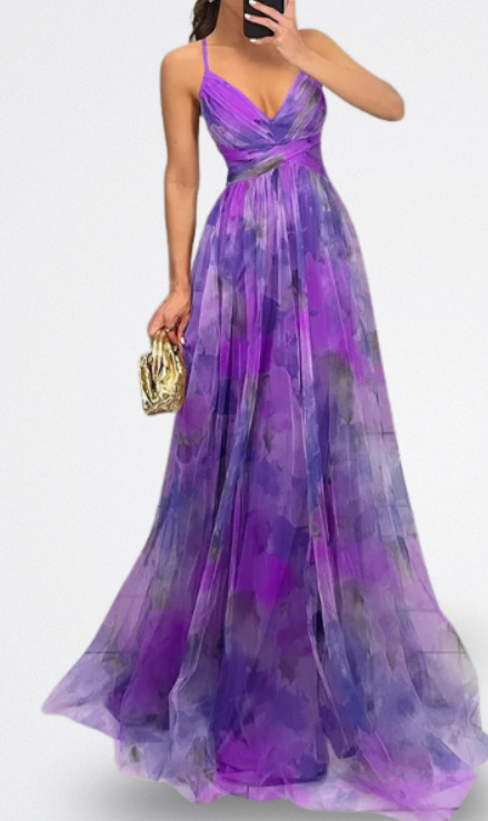 Giselle Vestito Lungo Incantevole con Stampa Floreale