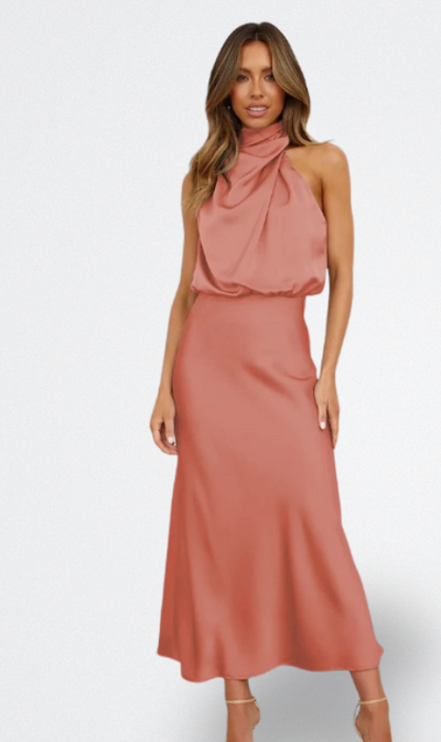 Niva | Abito Lungo in Satin