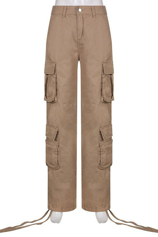 Sofia™ | Pantaloni cargo in denim a vita alta